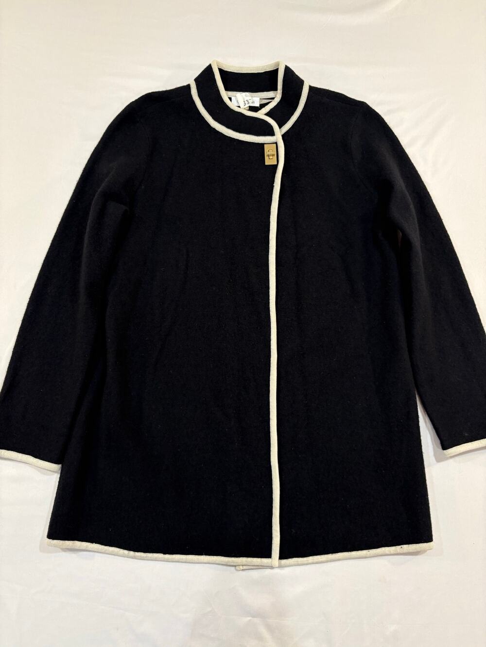 Calvin Klein Wool Blend Size Medium Black Cardigan Sweater Jacket